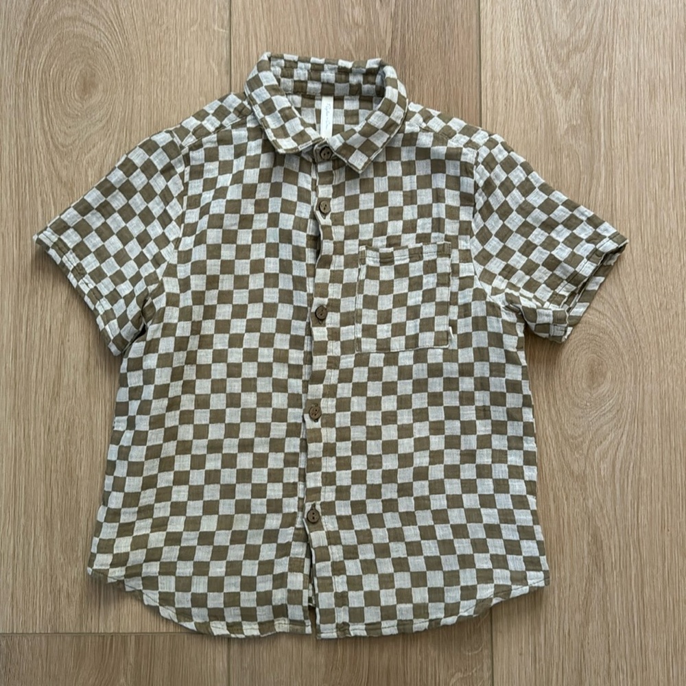 Rylee + Cru short sleeve checker button down